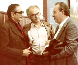 Florestan Fernandes, Octavio Ianni e István Mészáros (esquerda para direita) em 1983, durante primeira visita de Mészáros ao Brasil, à convite de José Chasin.